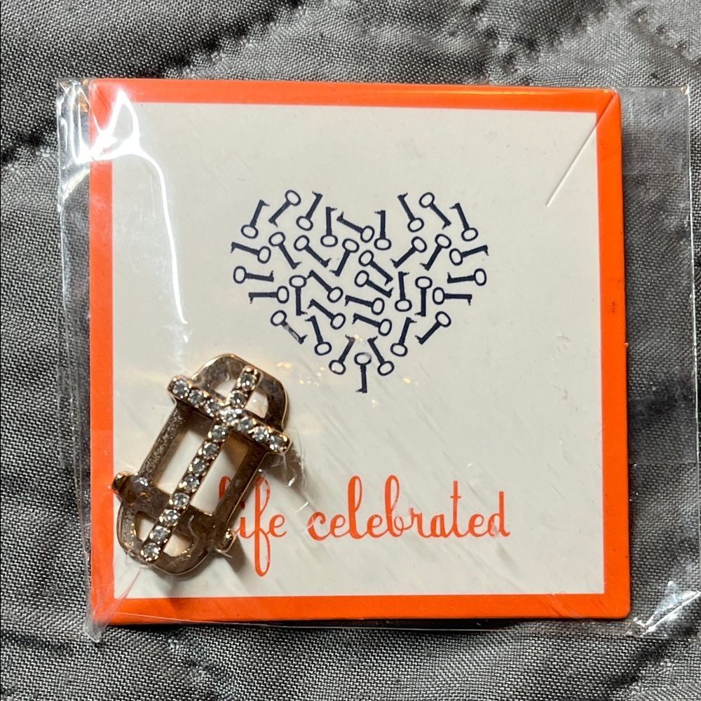NWT, Stella & dot keep collective large pave rose gold cross charm